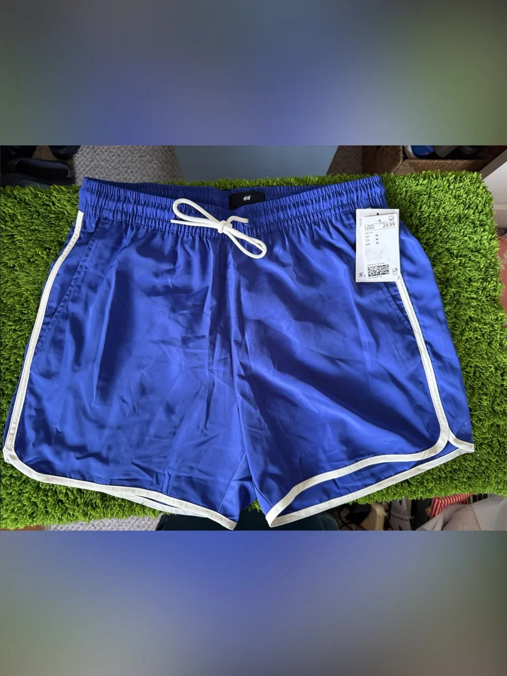 H&M Royal Blue Swim Trunks with White Trim